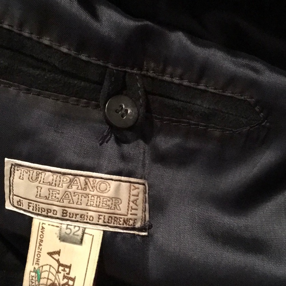 REAL SUEDE NAVY MENS JACKET MADE IN ITALY NWOT - Picture 12 of 16